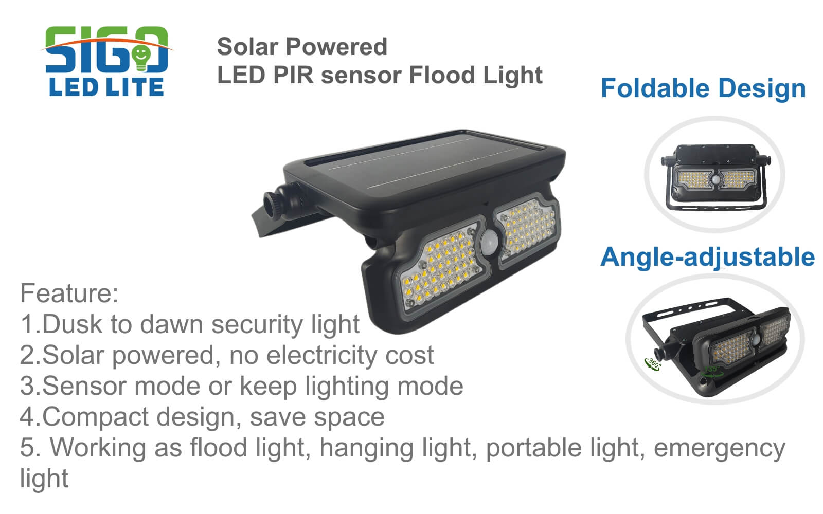 Lampu Sorot Tenaga Surya dengan Pabrik Sensor Gerak
